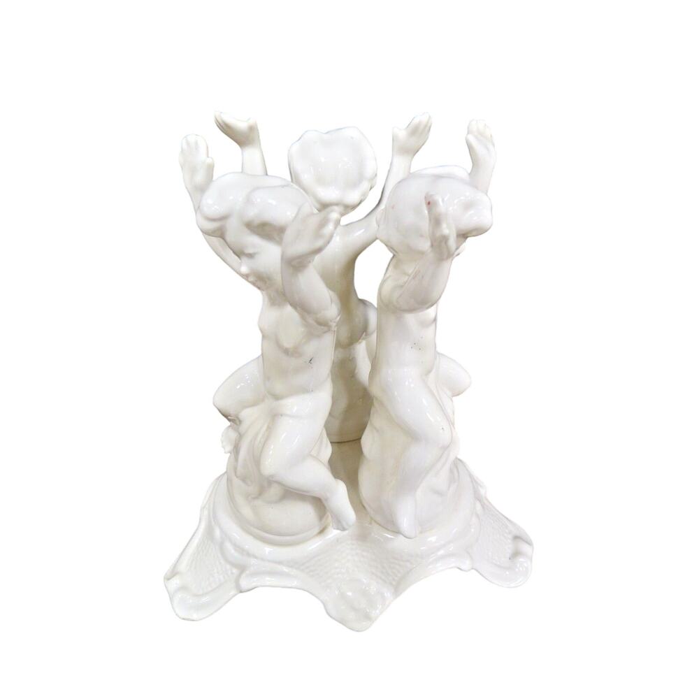 Vintage Italian 3 Cherub Figurine Bowl Support Or Plate Support - Italy